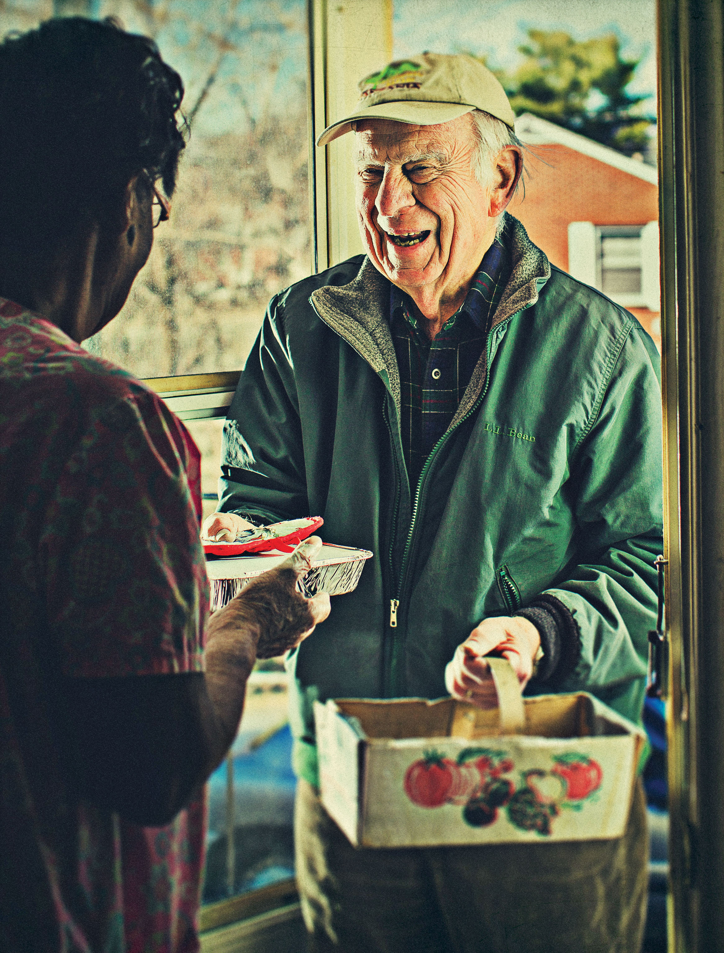 George Kegley delivering meals on wheels