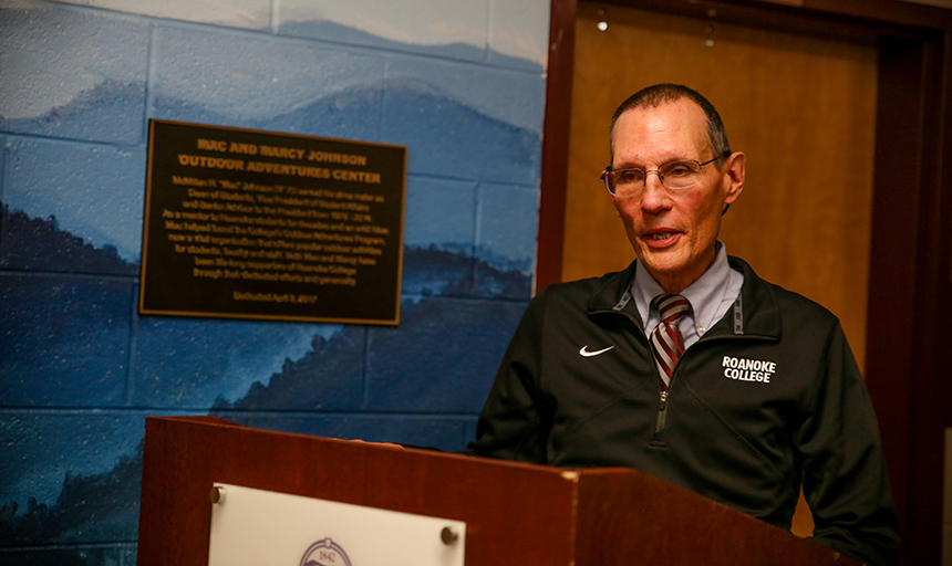 Mac Johnson giving a speech