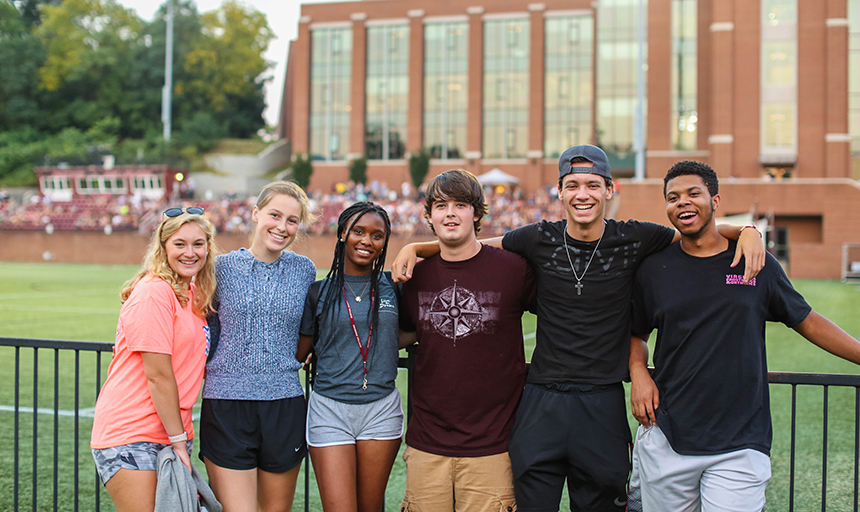 Students in front of the Cregger Center
