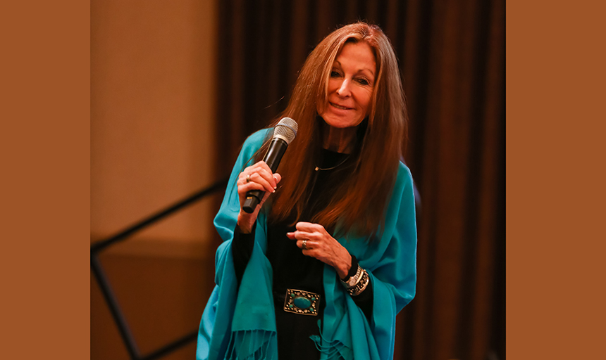 Pamela Pierce speaking at Roanoke College