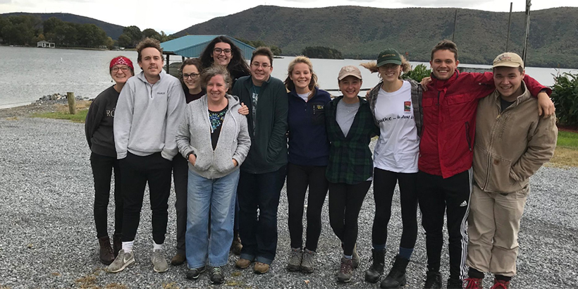 Group of students near Leesville Lake