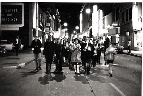 group of students participating in a protest