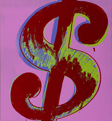 a colorful print of a dollar sign