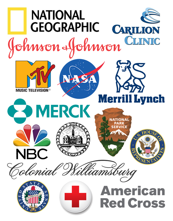Logos for companies that take parent interns
