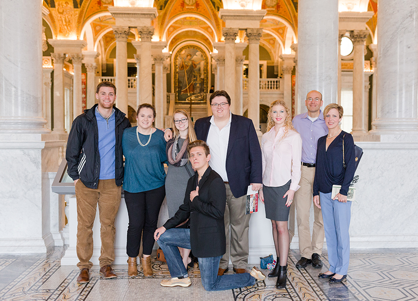 Group of students in the library of congress