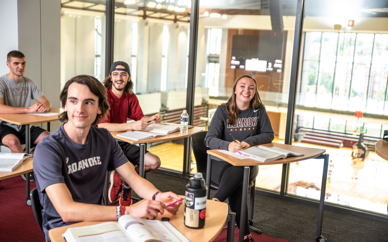 Students working in the Cregger Center classroom