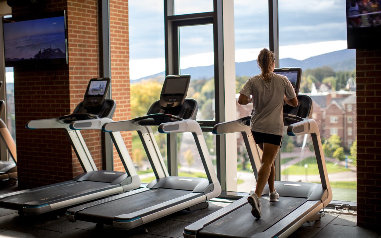 student on treadmill