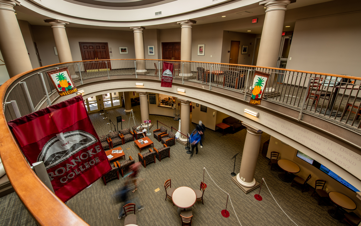 The inside of the Colket Center from above