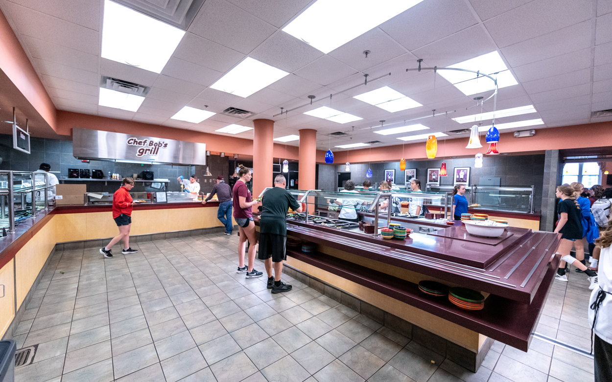 People eating in commons 