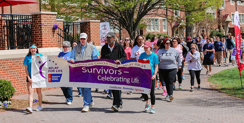 Students and faculty walking for Relay for Life