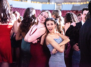 Students having fun and posing for pictures at The President's Ball