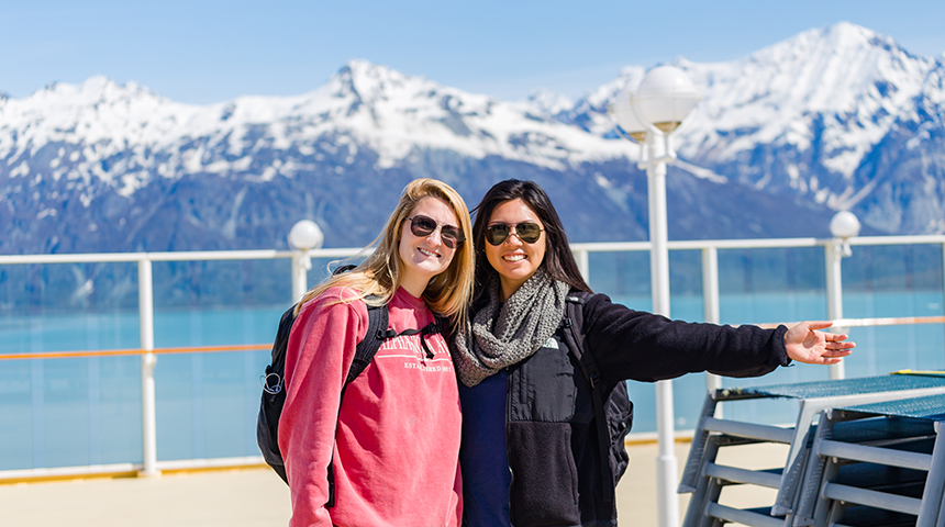 students on a cruise in Alaska