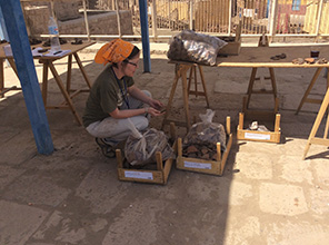 Student working on a project