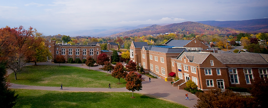 Overhead shot of the back quad and Colket center