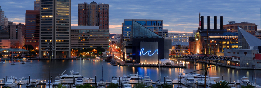 Baltimore inner harbor skyline 