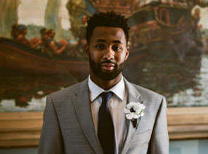 Alumnus Anthony Brantley poses for photograph