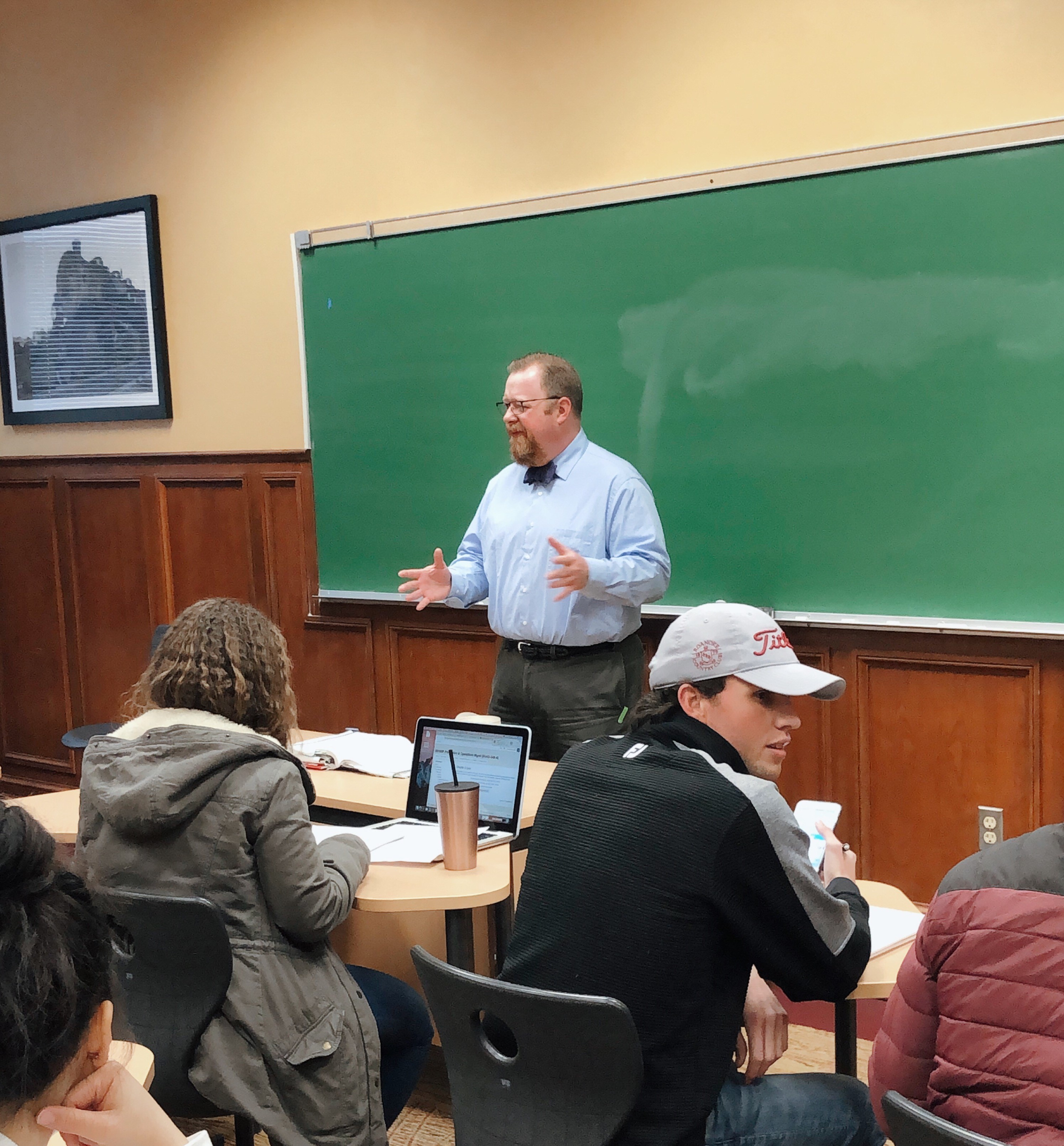 A professor teaching a class