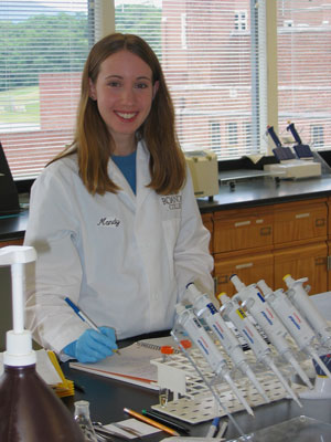student working in a lab