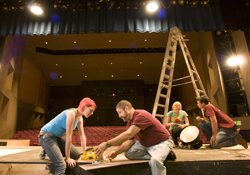 students constructing a set