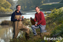 Students conducting research