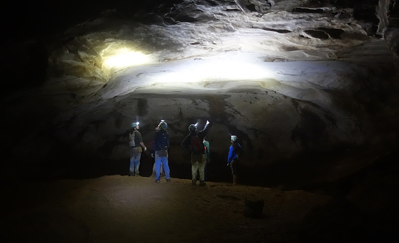 caving