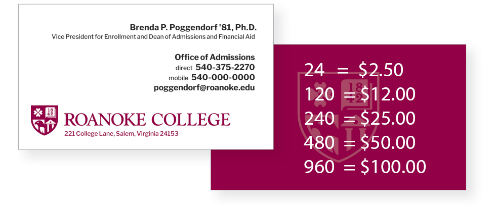 Business Card with Maroon Back