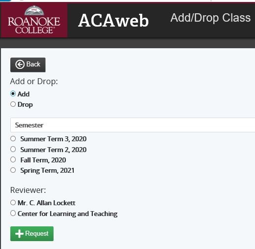 How To Request A Change To Course Schedule roanoke college academic calendar spring 2021