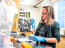 student in bio lab