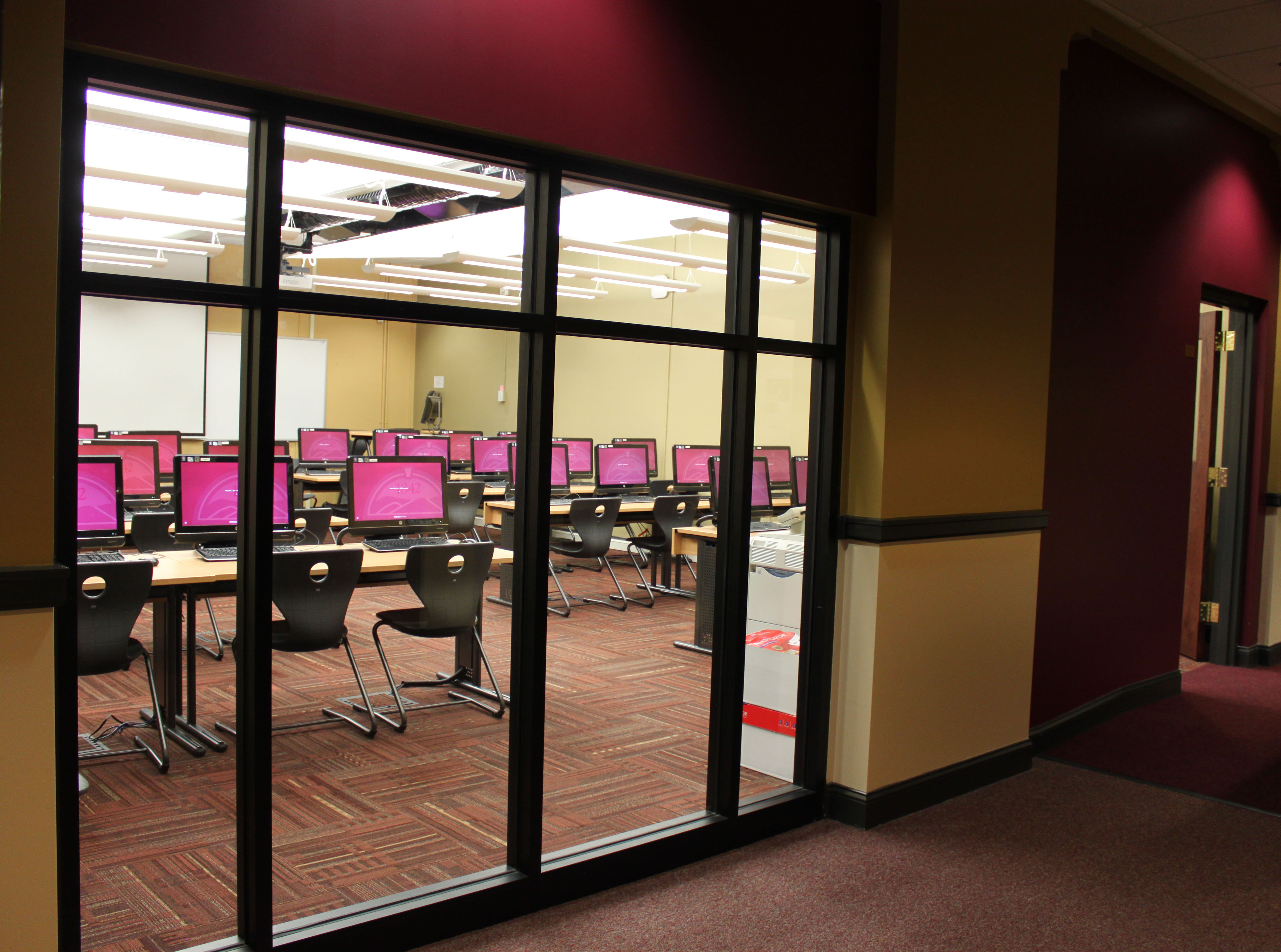 View of computer lab from outside