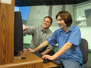 Students working in The Cave