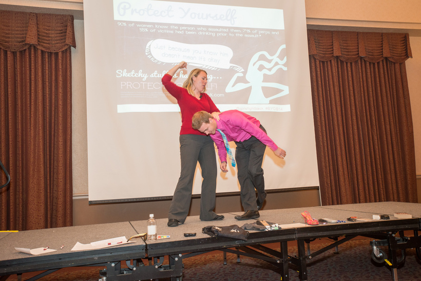 Presenters at the Gender and Women's Studies forum doing a demonstration