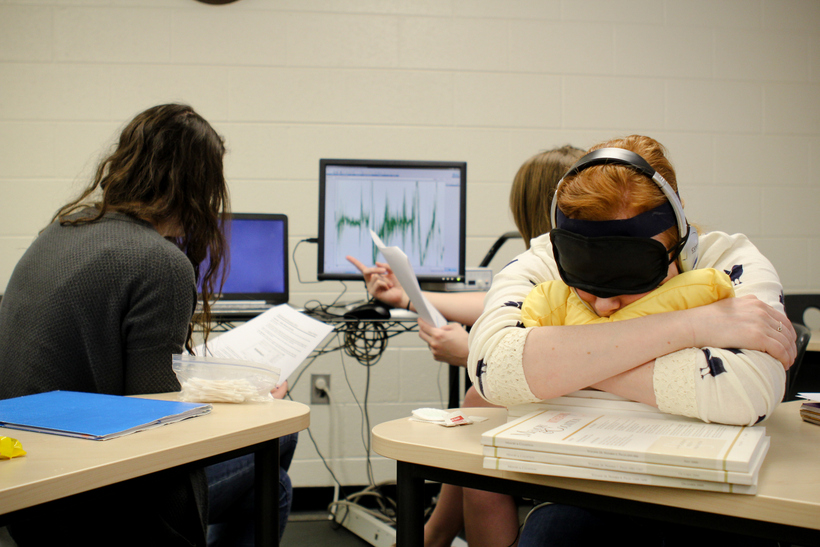 Students conducting an experiment