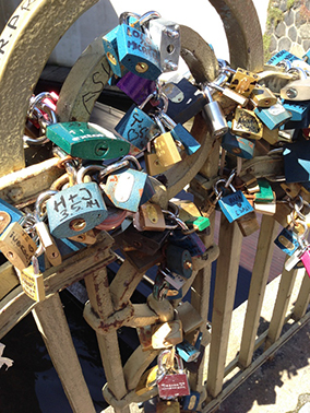 Multiple locks on a gate in Slovakia