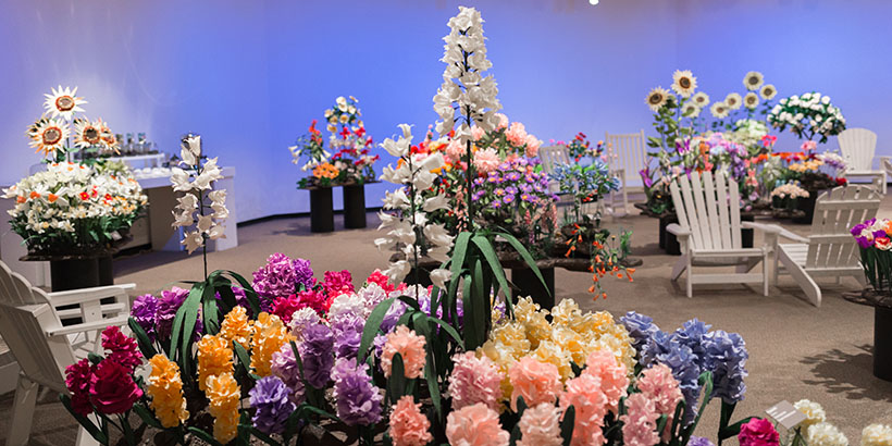 A large photo of the entire gallery before the reception