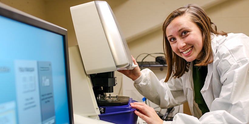 a biology student working on research